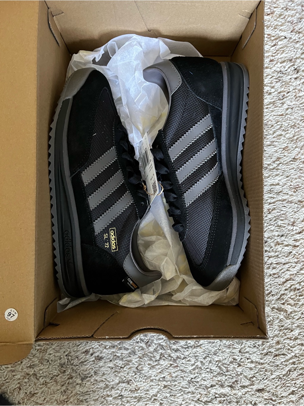 Adidas Sl 72 Rs Shoes Black Charcoal Brand New Sneakers Kk3643 Adidas Sl 72 Rs Shoes Black Charcoal Brand New Sneakers Kk3643